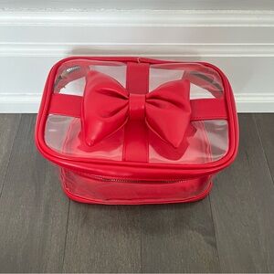 Clear Red Bow Cosmetics Bag BNWOT (Holiday, Christmas gift, Valentine’s Gift)